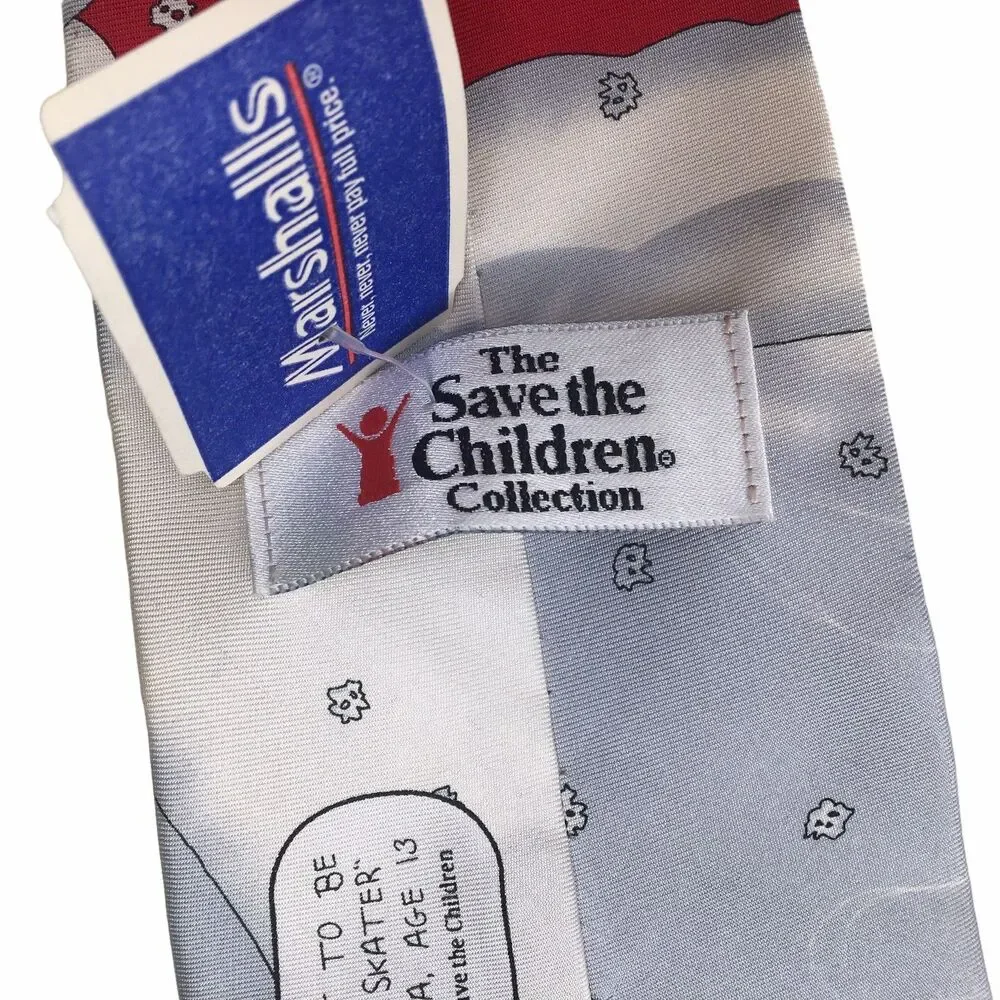 Save The Children Men's‎ Tie 100% Silk Made In USA Winter Skating Novelty